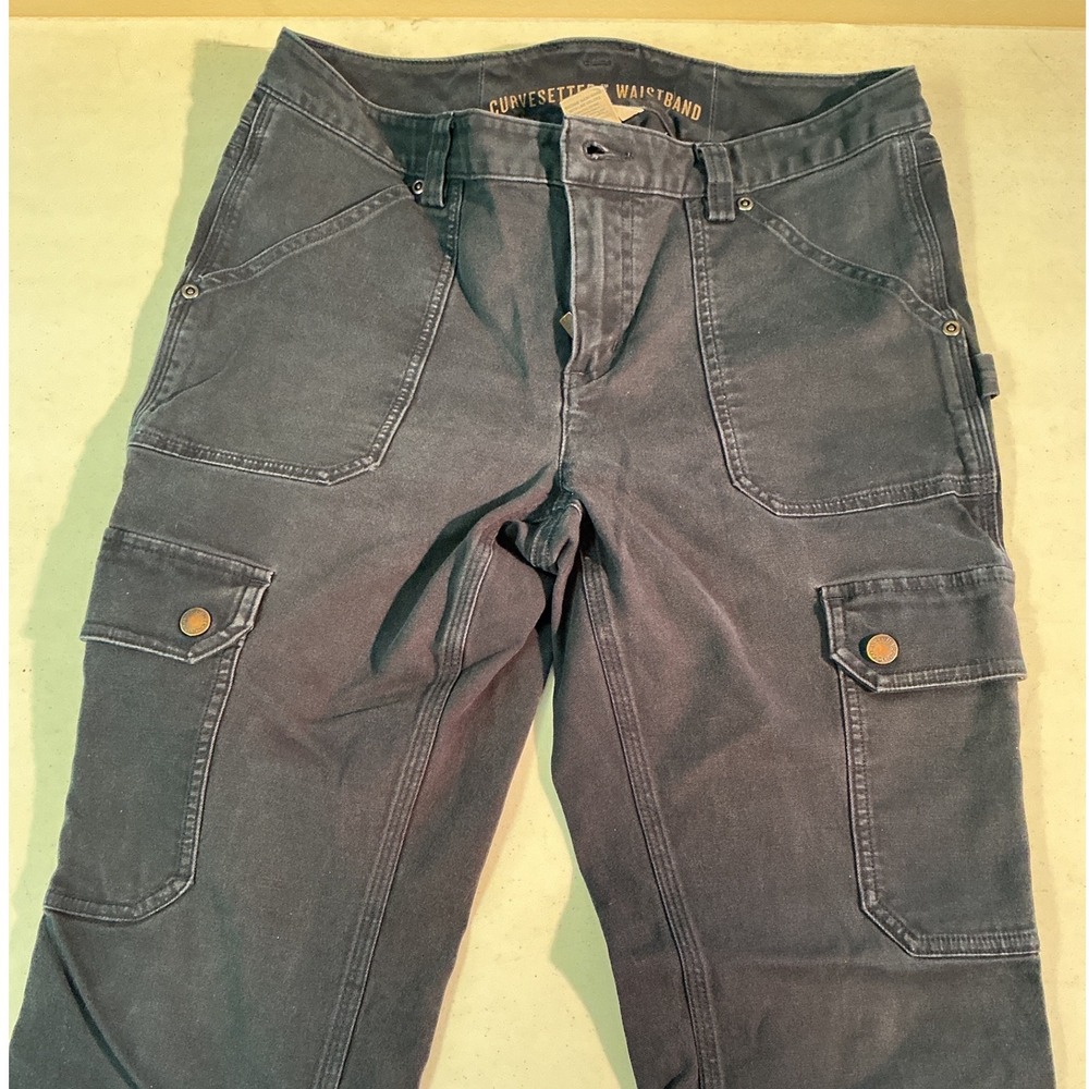Duluth Trading Co Womens DuluthFlex Fire Hose Cargo Pants Navy Blue Work 10x31